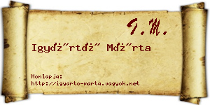 Igyártó Márta névjegykártya