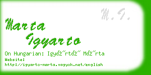 marta igyarto business card